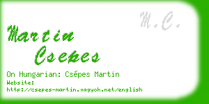 martin csepes business card