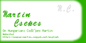 martin csepes business card